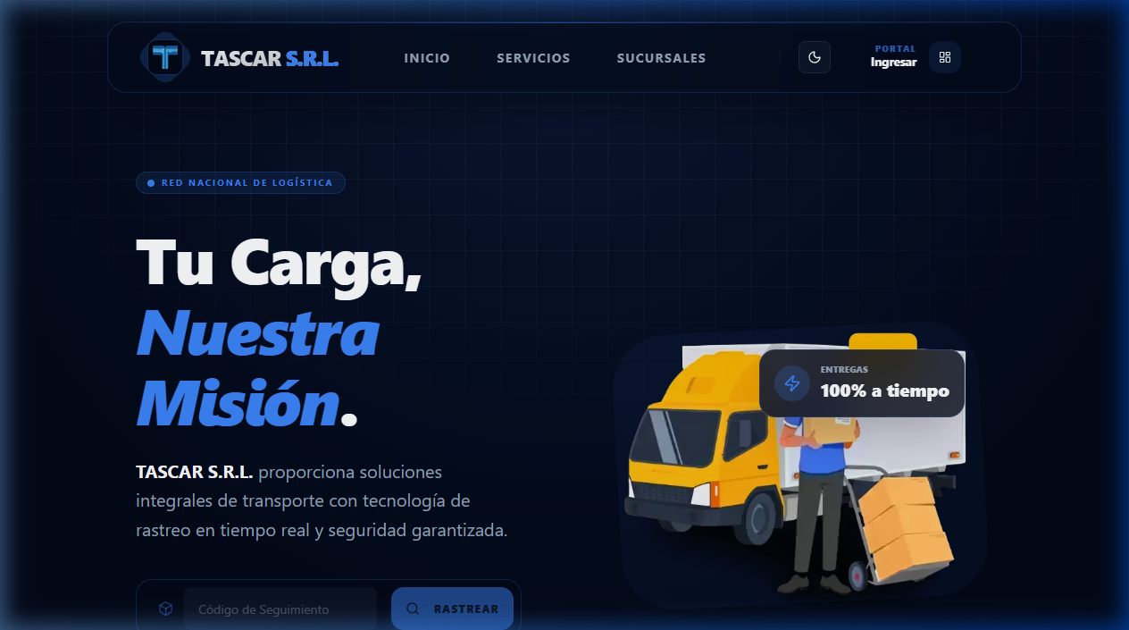 Plataforma de transporte, logística y distribución nacional de TASCAR S.R.L.